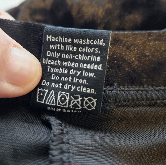 MeMoi Leggings Womens Sz M-L Black Crushed Velvet Stretch Comfort Dress it Up - Picture 9 of 9